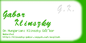 gabor klinszky business card